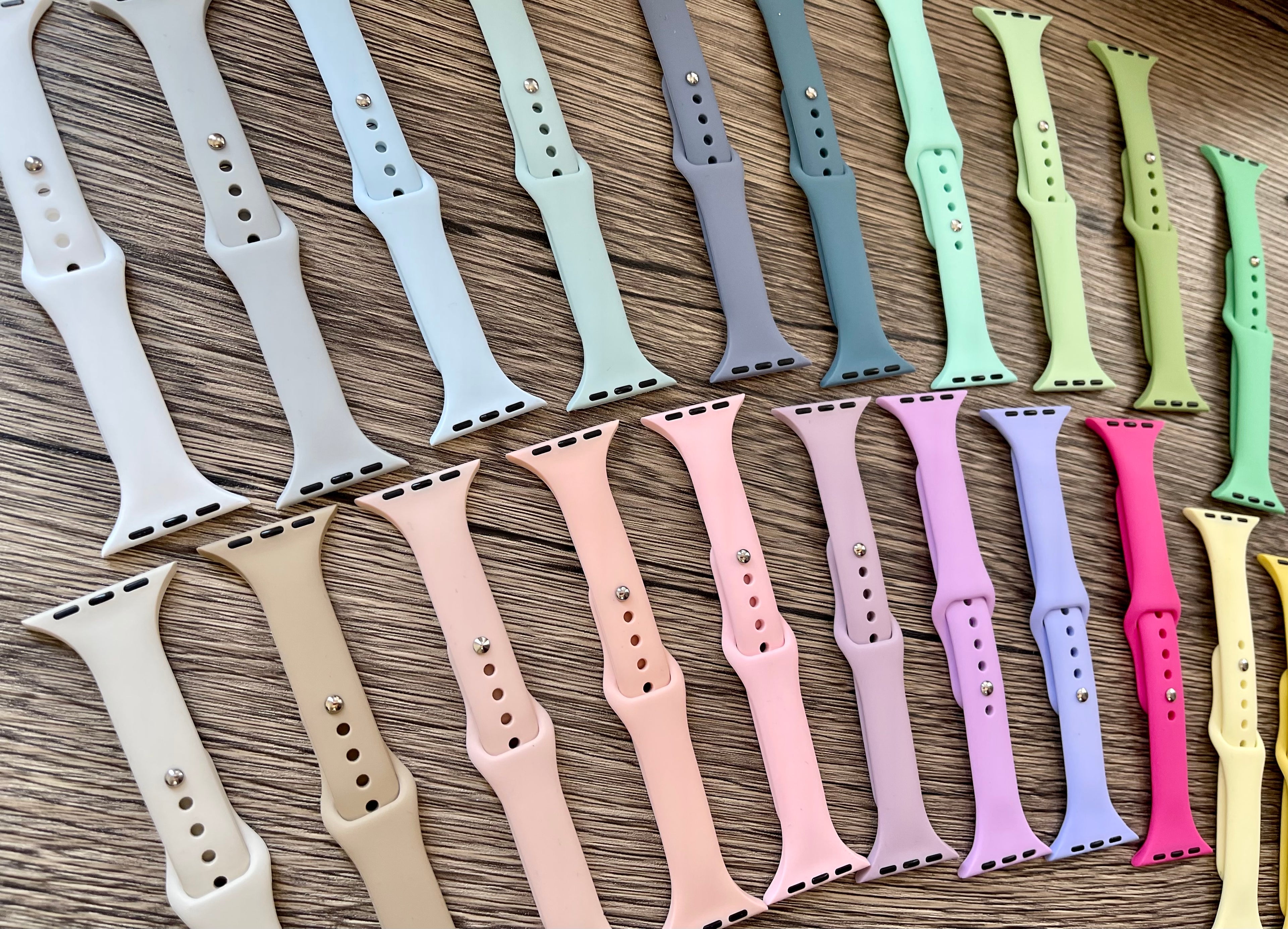 Thin silicone apple watch bands