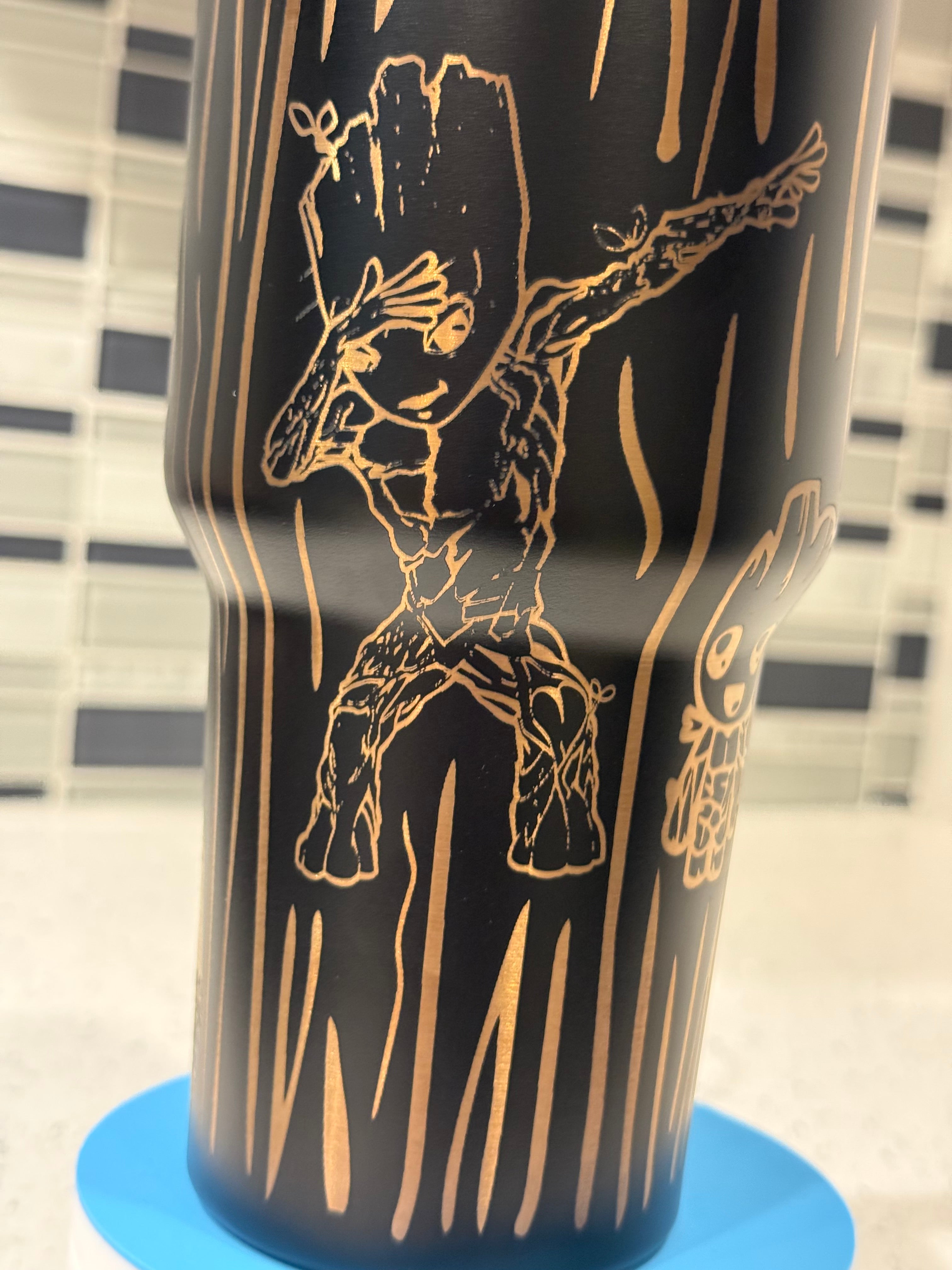 Groot-Inspired Laser Engraved 40oz Tumbler