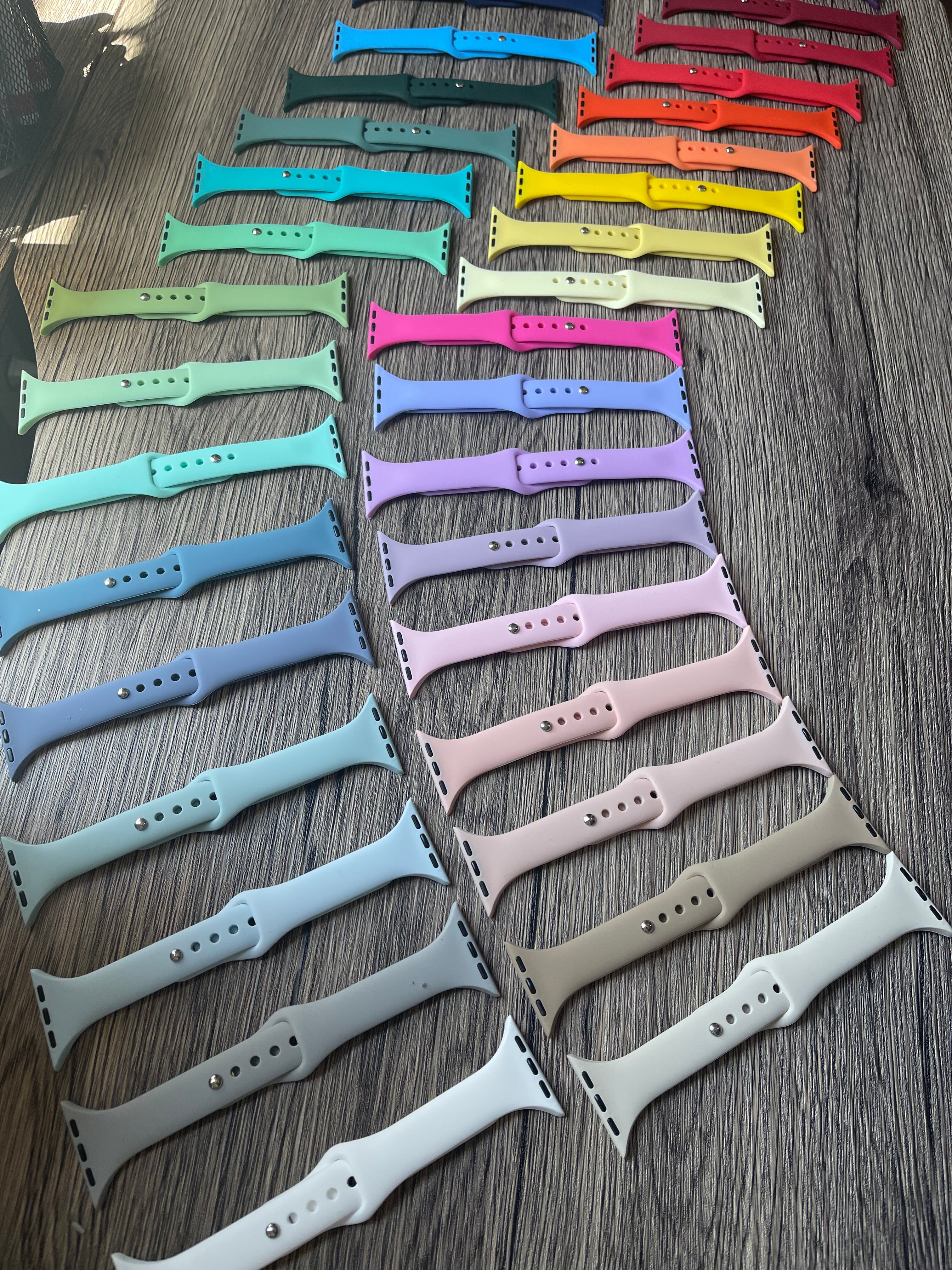 Thin silicone apple watch bands