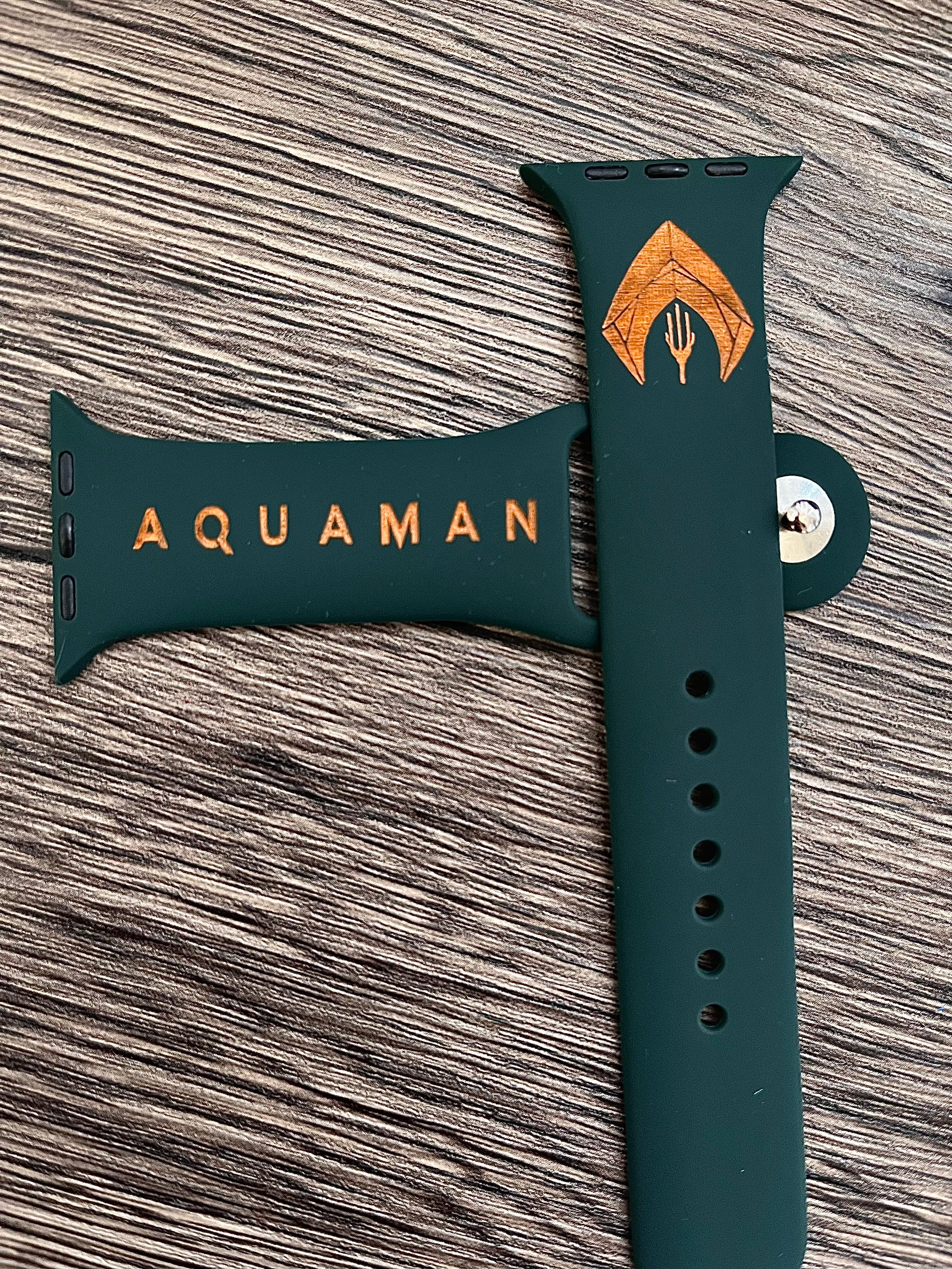 Marvel and DC comics themed laser engraved Apple Watch bands