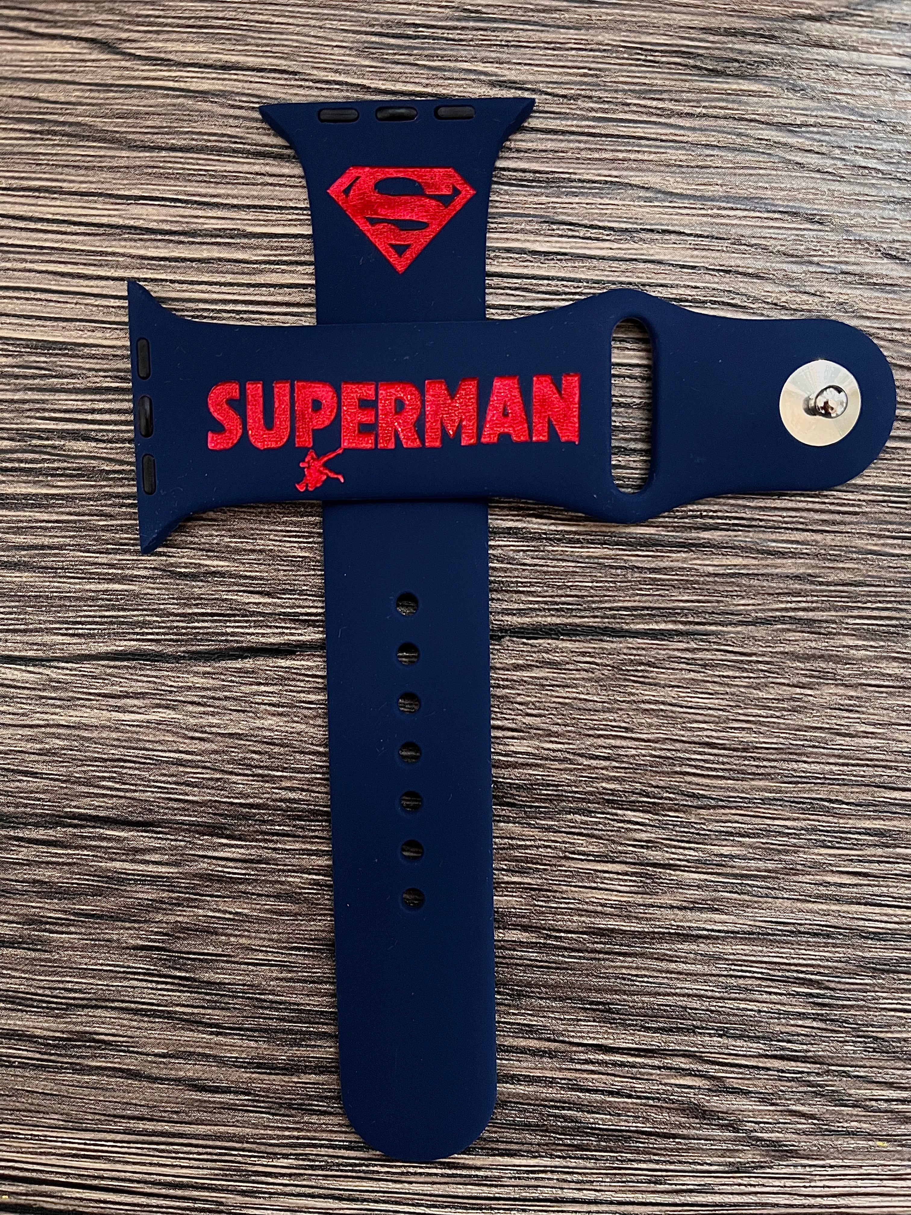 Marvel and DC comics themed laser engraved Apple Watch bands