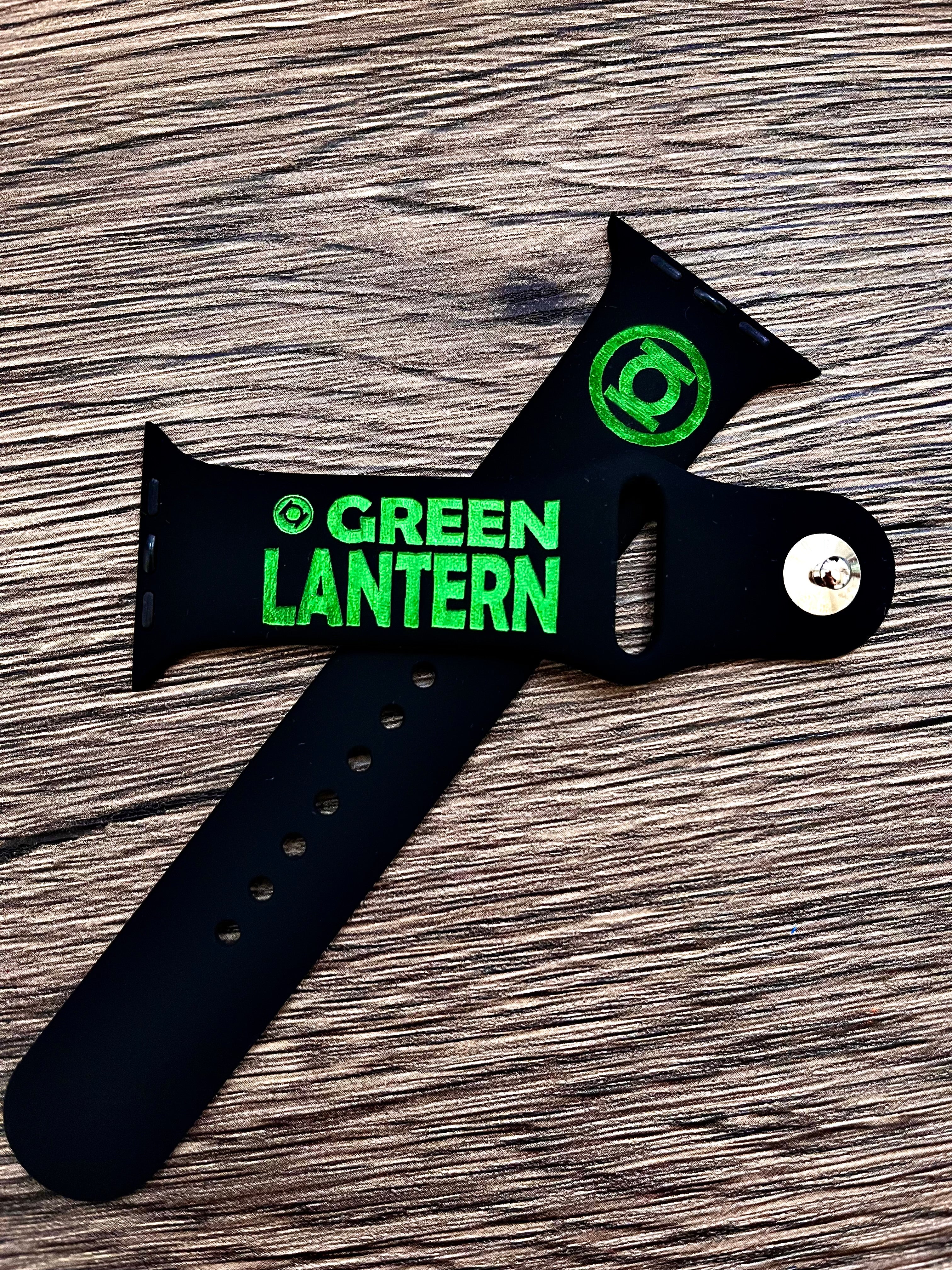 Marvel and DC comics themed laser engraved Apple Watch bands