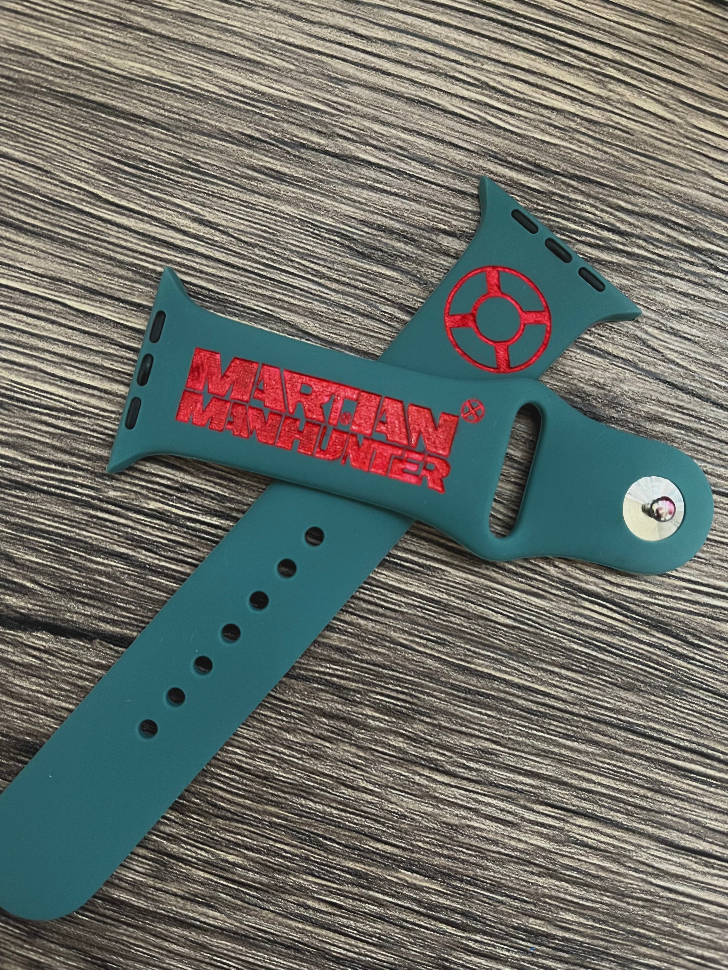 Marvel and DC comics themed laser engraved Apple Watch bands