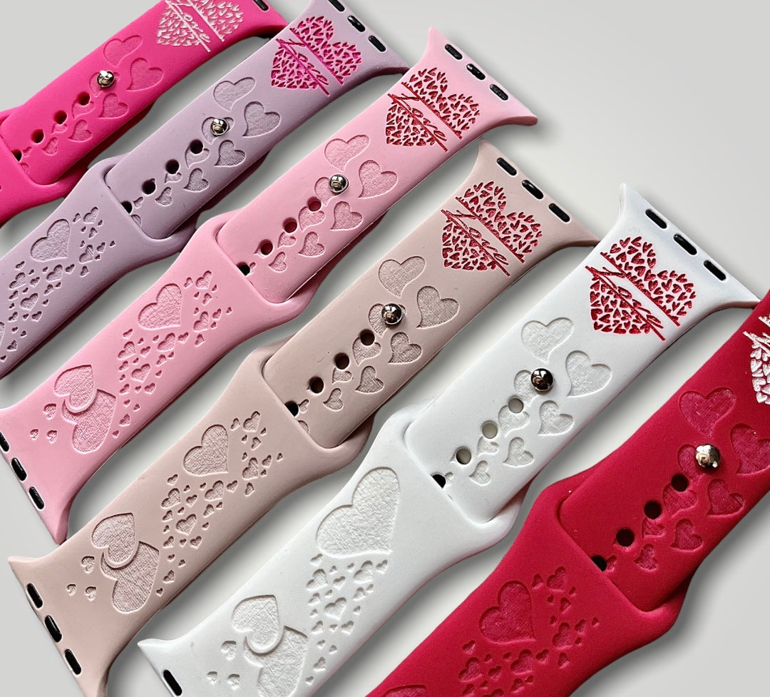 Laser engraved valentine band