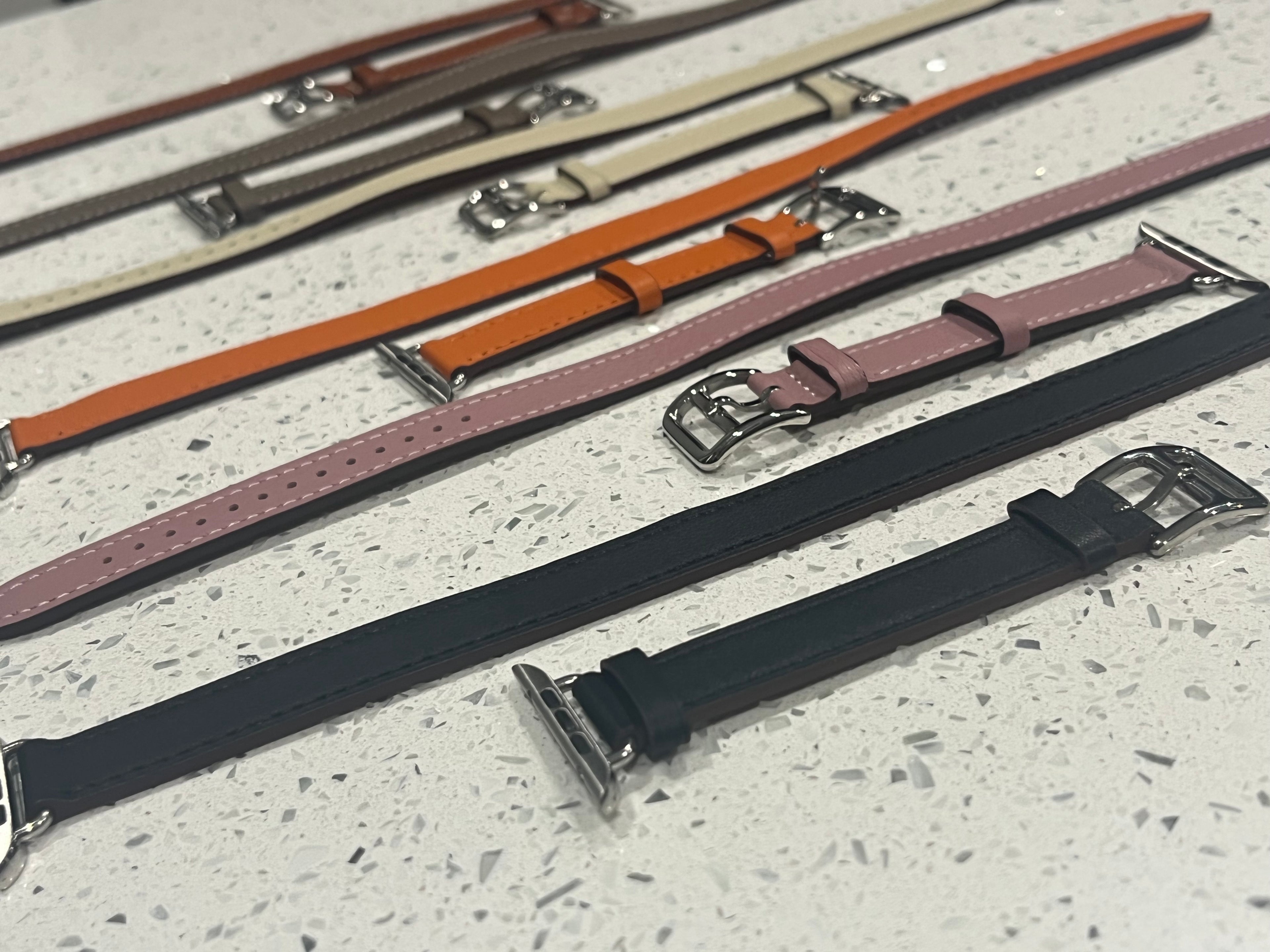 Double length loop leather bands