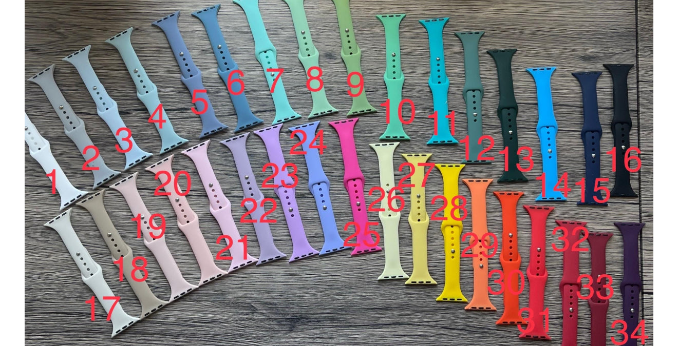 Thin silicone apple watch bands