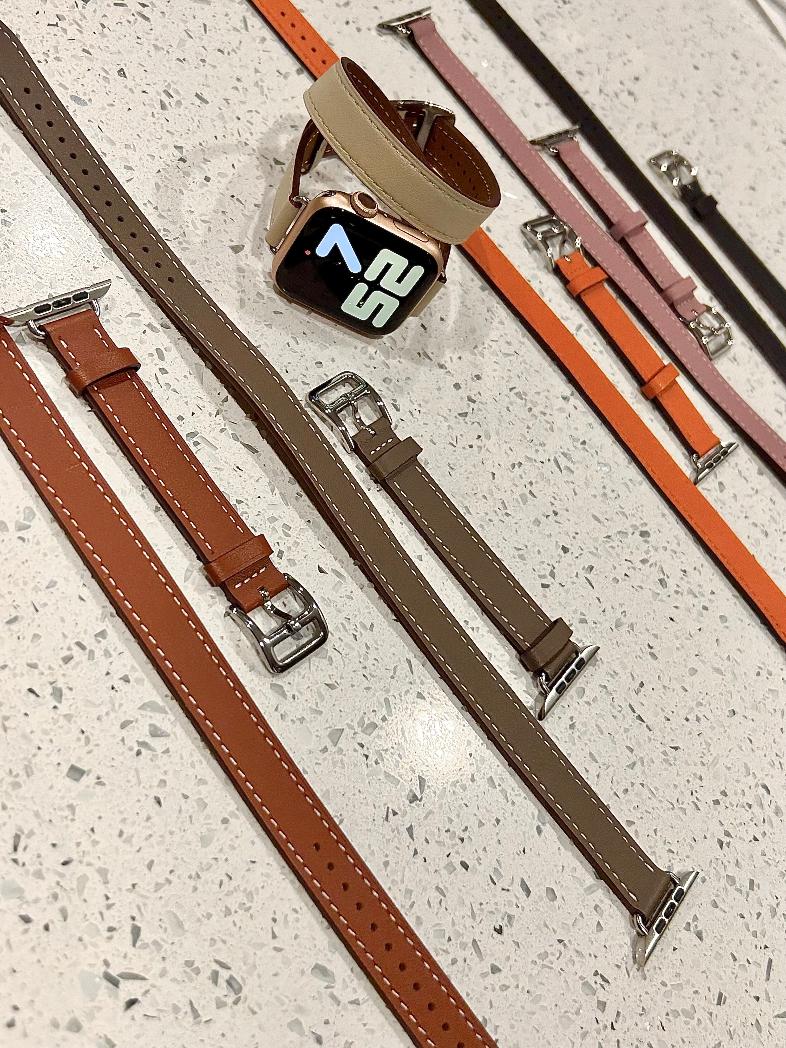 Double length loop leather bands
