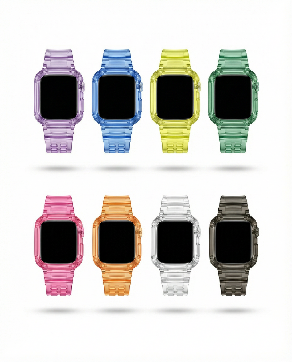 Clear neon all in one Apple Watch band