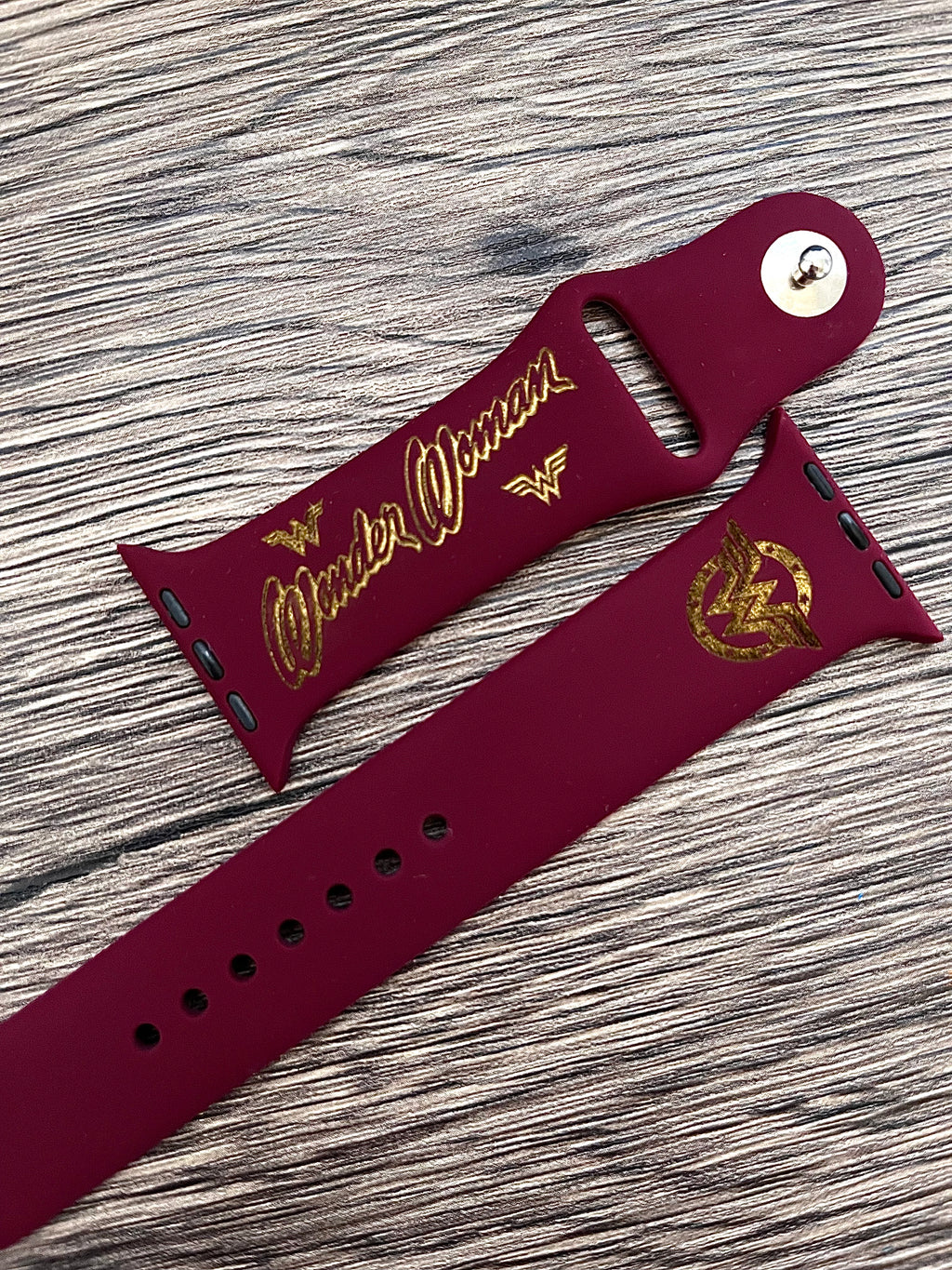 Marvel and DC comics themed laser engraved Apple Watch bands