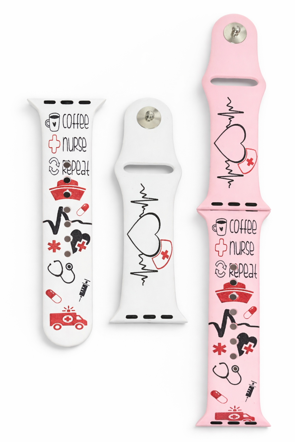 Nurse themed laser engraved Apple Watch band