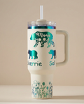 Momma bear and cubs laser engraved 40oz tumbler