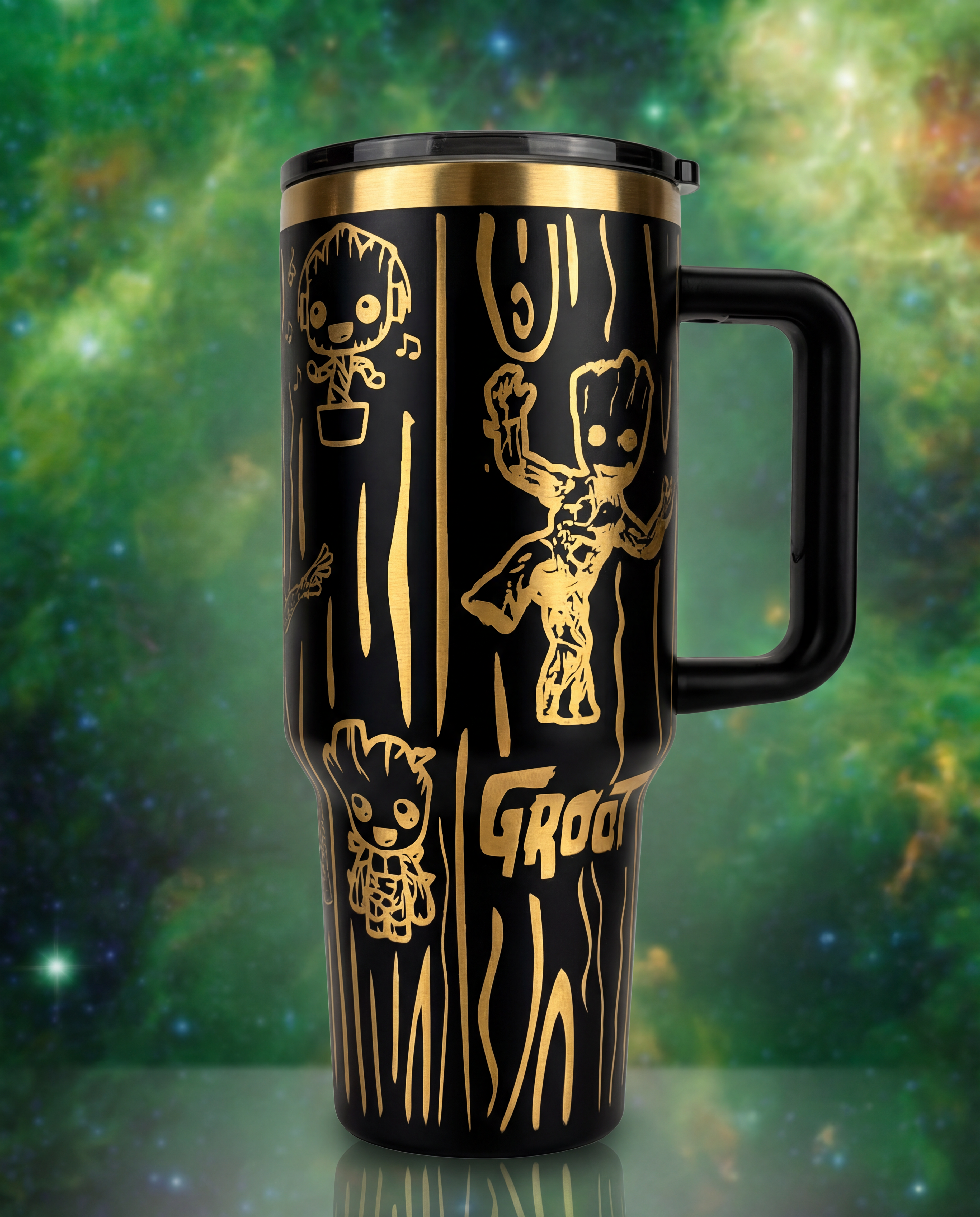 Groot-Inspired Laser Engraved 40oz Tumbler